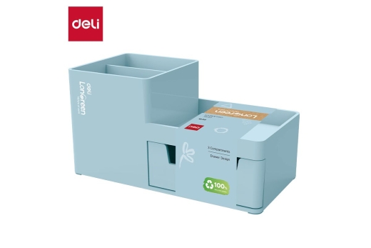 DELI Schreibtisch Organizer LonGreen 17,3x8,8x9,2cm hellblau