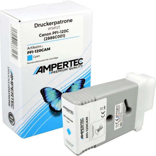Ampertec Tinte ersetzt Canon PFI-120C 2886C001 cyan