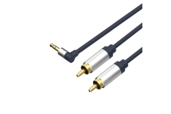 Shiverpeaks Klinkenkabel 3,5mm flex. Winkel auf 2 Cinch 0,75