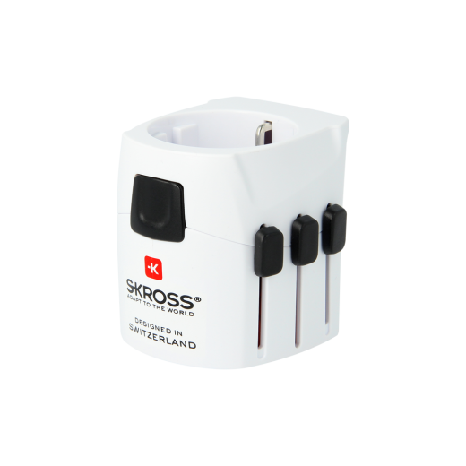 SKROSS World Travel Adapter with Ground Plugs (no CH & IT)