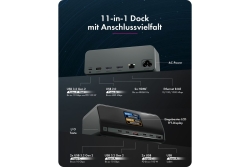 Dockingstation IcyBox Heart Dock 2300 11 in 1 m. LCD Display