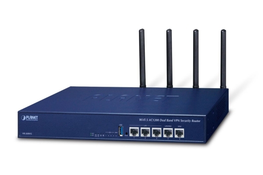 PLANET Wi-Fi 5 AC1200 Dual Band VPN Security Router 5-Port