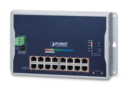 PLANET 16-Port 10/100/1000T 802.3at PoE 2Port 100/1000X SFP