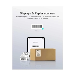 inateck Barcodescanner BCST-24 Black Kit Wireless 1D CCD