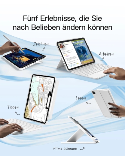inateck Keyboard Ace Touch iPad 11/10,9 QWERTZ RGB white