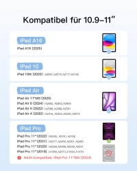 inateck Keyboard Ace Touch iPad 11/10,9 QWERTZ RGB white