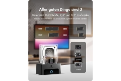 Dockingstation IcyBox für M.2 NVMe 2,5/3,5 HDD/SSD