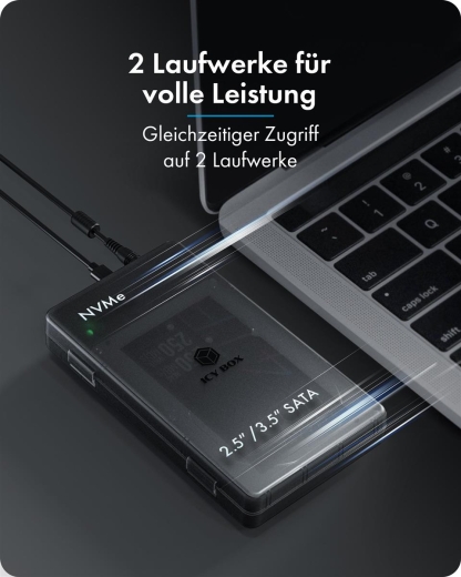 Docking- & Klonstation IcyBox für M.2 & 2,5/3,5 SSD/HDD