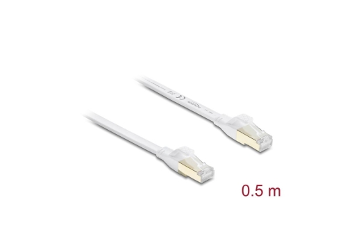 DELOCK RJ45 Flachband Patchkabel Cat.8.1 U/FTP 40Gbps, 0,5m