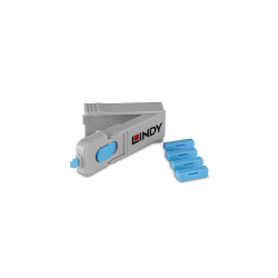 LINDY DisplayPort Port Schloss blau 4 Stück + 1...