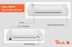 Peach Laminiergerät 2-in-1 Plug & Play A4 ohne Aufwärmzeit