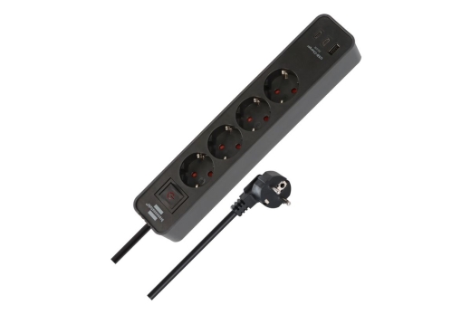 Brennenstuhl Ecolor 4f USB PD 2xC 1xA 20W sw/anth 1,5m