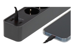Brennenstuhl Ecolor 4f USB PD 2xC 1xA 20W sw/anth 1,5m