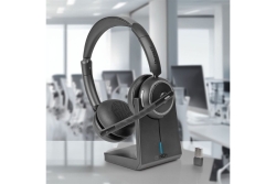 LINDY L118 Kabelloses Büro-Headset mit Ladestation,...
