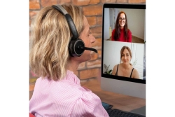 LINDY L118 Kabelloses Büro-Headset mit Ladestation, Plug/Pla