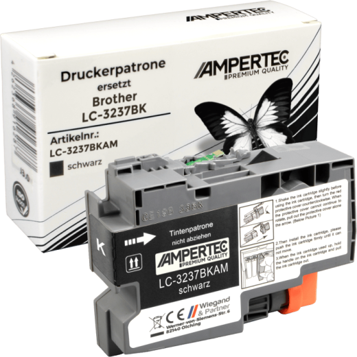 Ampertec Tinte kompatibel mit Brother LC-3237BK schwarz