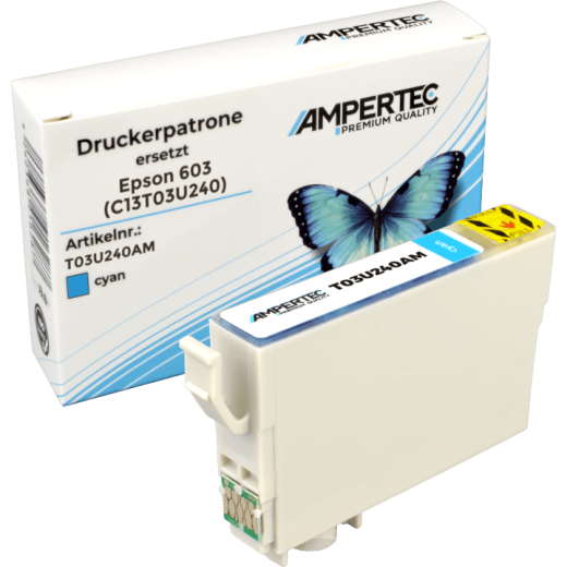 Ampertec Tinte ersetzt Epson C13T03U240 603 cyan