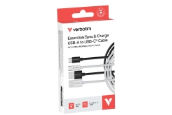 Verbatim Sync & Charge USB-A to USB-C 18W 100cm - 2 Pack