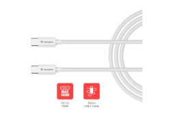 Verbatim Sync & Charge USB-C to USB-C 100W 3m - White