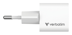 Verbatim Mini GaN Charger 20W EU with 1m USB-C to USB-C cab.
