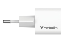 Verbatim Mini GaN Charger 20W EU with 1m USB-C to USB-C cab.