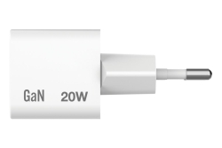 Verbatim Mini GaN Charger 20W EU with 1m USB-C to USB-C cab.