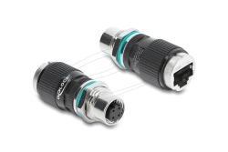 DELOCK M12 Adapter D-kodiert 4 Pin Bu zu RJ45 Bu gerade