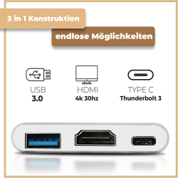 INCA Adapter USB-C->2xHDMI/USB-C3.0/USB-A2.0/PD 100W weiß