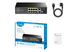 Cudy 8-Port 10/100M PoE+ Switch with 2 Uplink Ports 120W