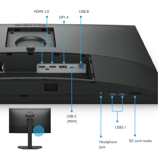 BenQ 68,6cm SW272QN 16:9 DP/USB-C/2xHDMI bk.lift/piv QHD