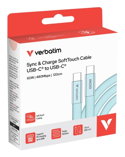 Verbatim Sync & Charge USB-C to USB-C 60W 120cm blue