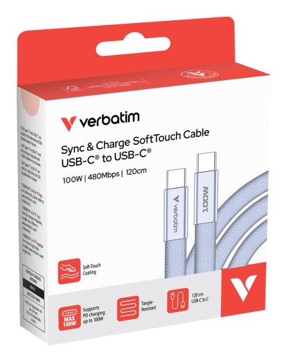 Verbatim Sync & Charge USB-C to USB-C 100W 120cm purple