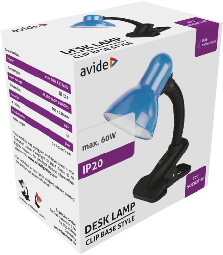 Avide Basic Tischleuchte Clipbar Kek Max 60W