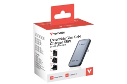 Verbatim Slim GaN Charger 2 Port 65W (EU/UK/US) Grey