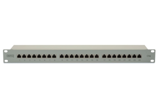 DIGITUS Patchpanel 1HE 24-Port Cat5e geschirmt grau