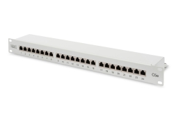 DIGITUS Patchpanel 1HE 24-Port Cat5e geschirmt grau