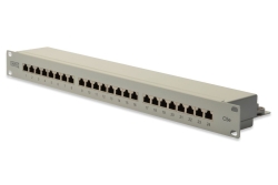 DIGITUS Patchpanel 1HE 24-Port Cat5e geschirmt grau