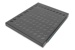 DIGITUS Fachboden 1HE 30x483x570mm bis 25kg schwarz auszieh
