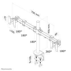 Neomounts TIS 10-27 2TFT 6Gelenke schw. Max12KG