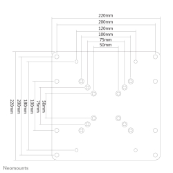 Neomounts Adapterpl. 22-42 1TFT silber Max.35KG