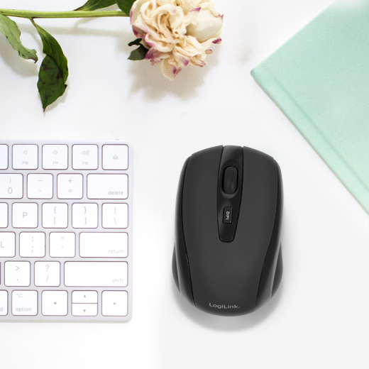 Logilink Maus mini Funk 2.4 GHz 800dpi optisch scroll black