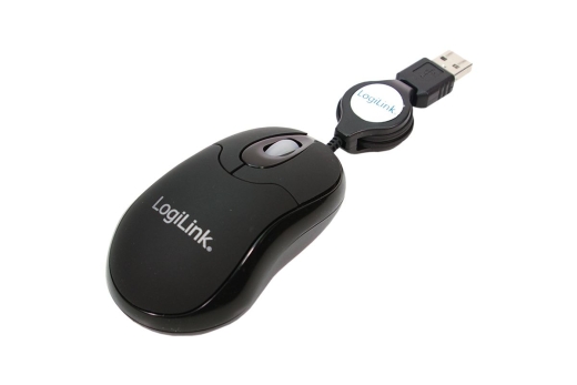 Logilink Maus USB Mini optisch 800dpi m. Kabeleinzug