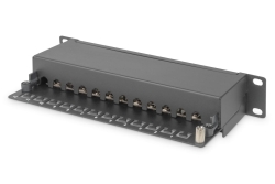 DIGITUS Patchpanel 1HE 12-Port Cat6 ClassE geschirmt schw.