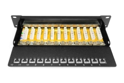 DIGITUS Patchpanel 1HE 12-Port Cat6 ClassE geschirmt schw.