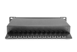 DIGITUS Patchpanel 1HE 12-Port Cat6 ClassE geschirmt schw.