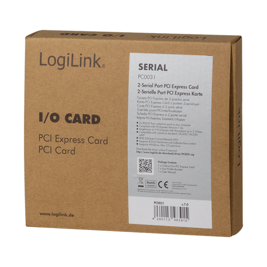Logilink Schnittstelle PCIe Karte 2x seriell