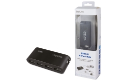 Logilink USB-HUB 4-Port m. Netzteil schwarz