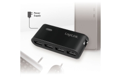 Logilink USB-HUB 4-Port m. Netzteil schwarz