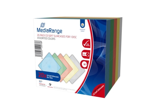 MediaRange CD Leerbox 20pcs Soft-SlimCase color (5x4) retail