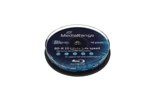 MediaRange Bluray 25GB 10pcs BD-R Spindel 6x